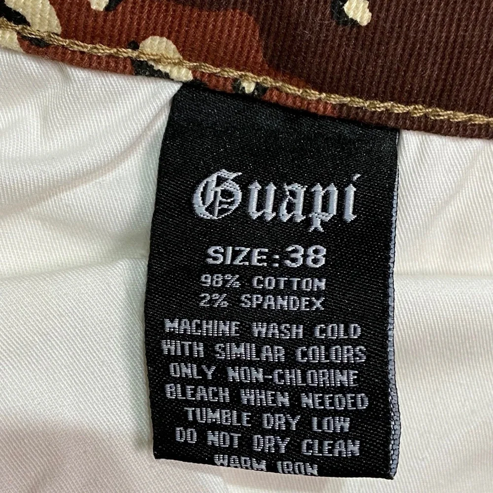 Guapi Limited Edition Drops Men's 38 Red Camo Distressed‎ Skinny Fit Jeans Urban